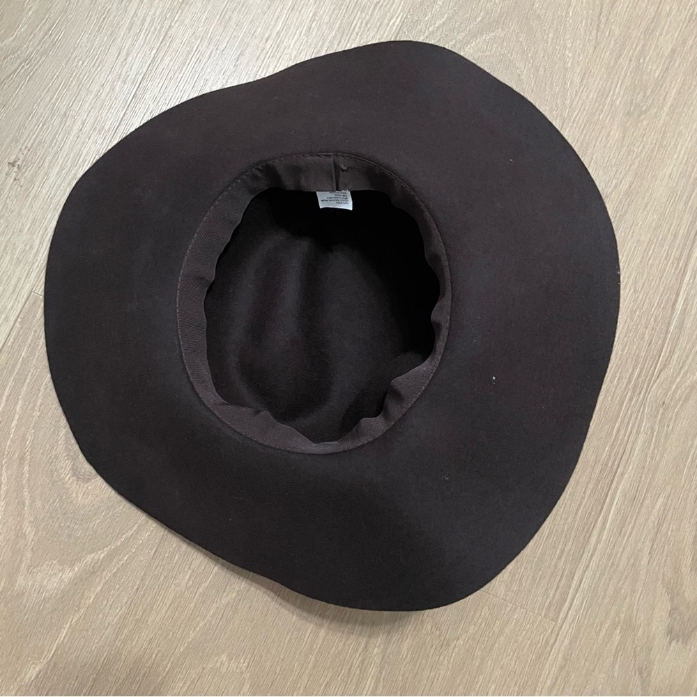 Woman Elegant Brown Wool Wide-Brim Hat winter elegant accessories sophisticated - Picture 3 of 8